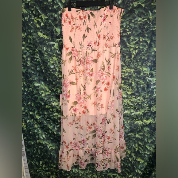 VENUS Pink A-Line Resort Maxi Split Ruffle Floral Dress NWT SIZE XL - Picture 12 of 16